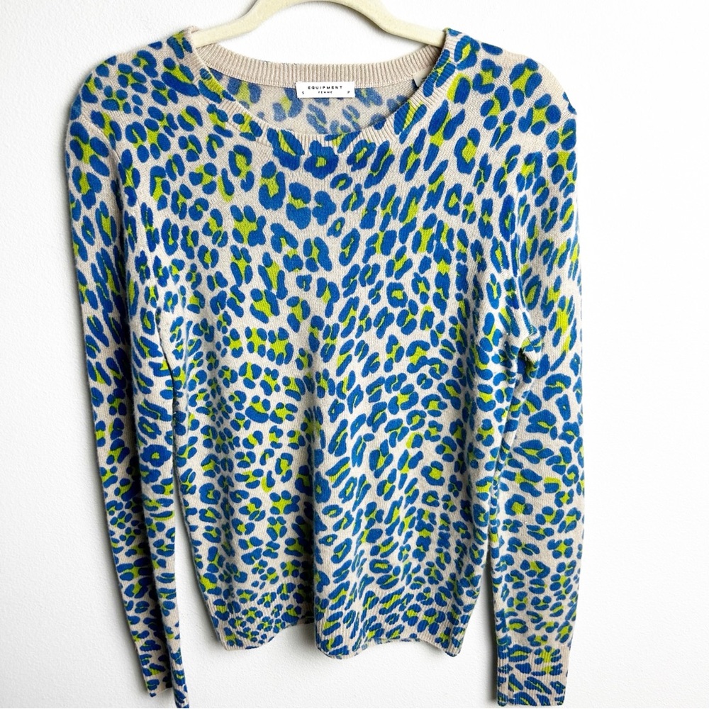 Equipment Femme 100% Cashmere Shane Crew cashmere sweater animal print size: S